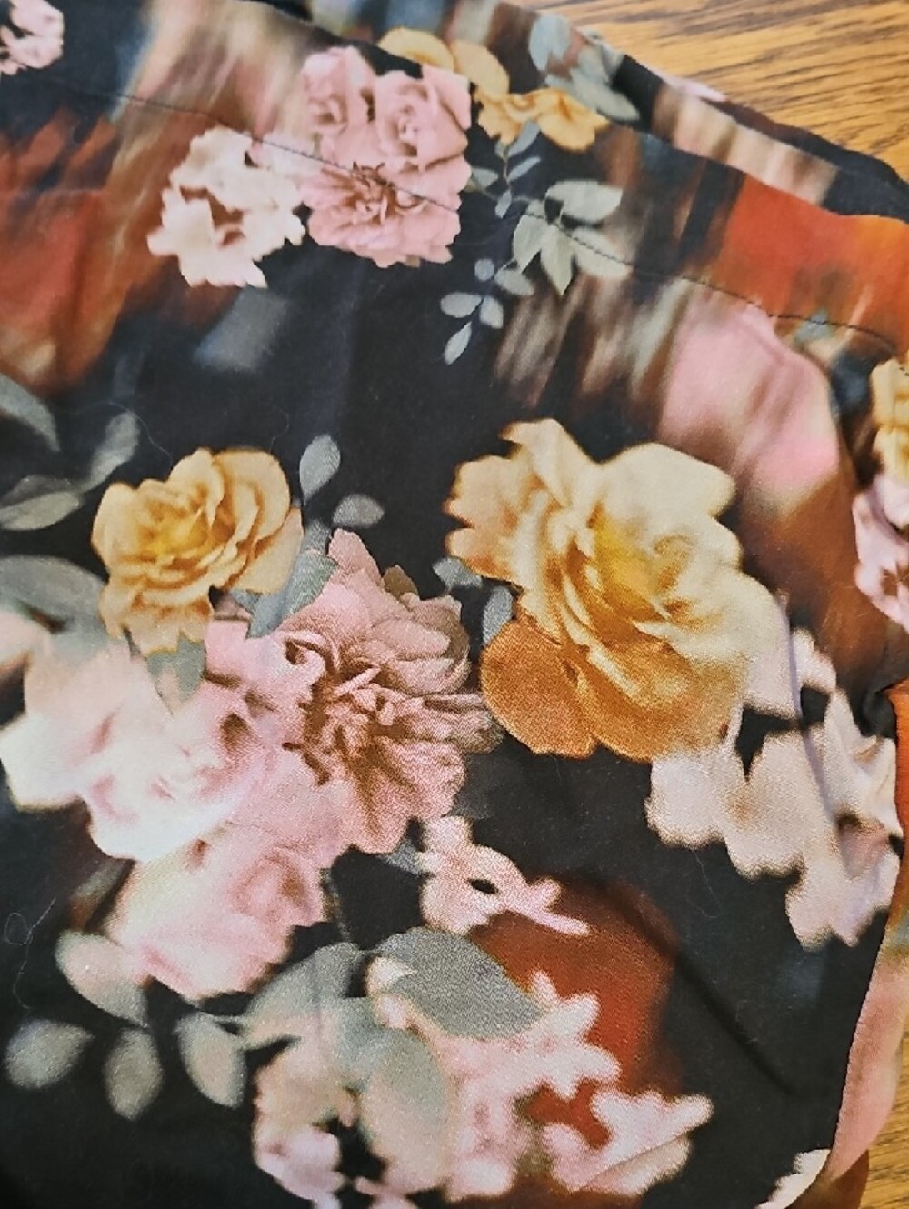 torrid Black Floral Wide-Leg Pants with Pink & Yellow Accents - Picture 3 of 4